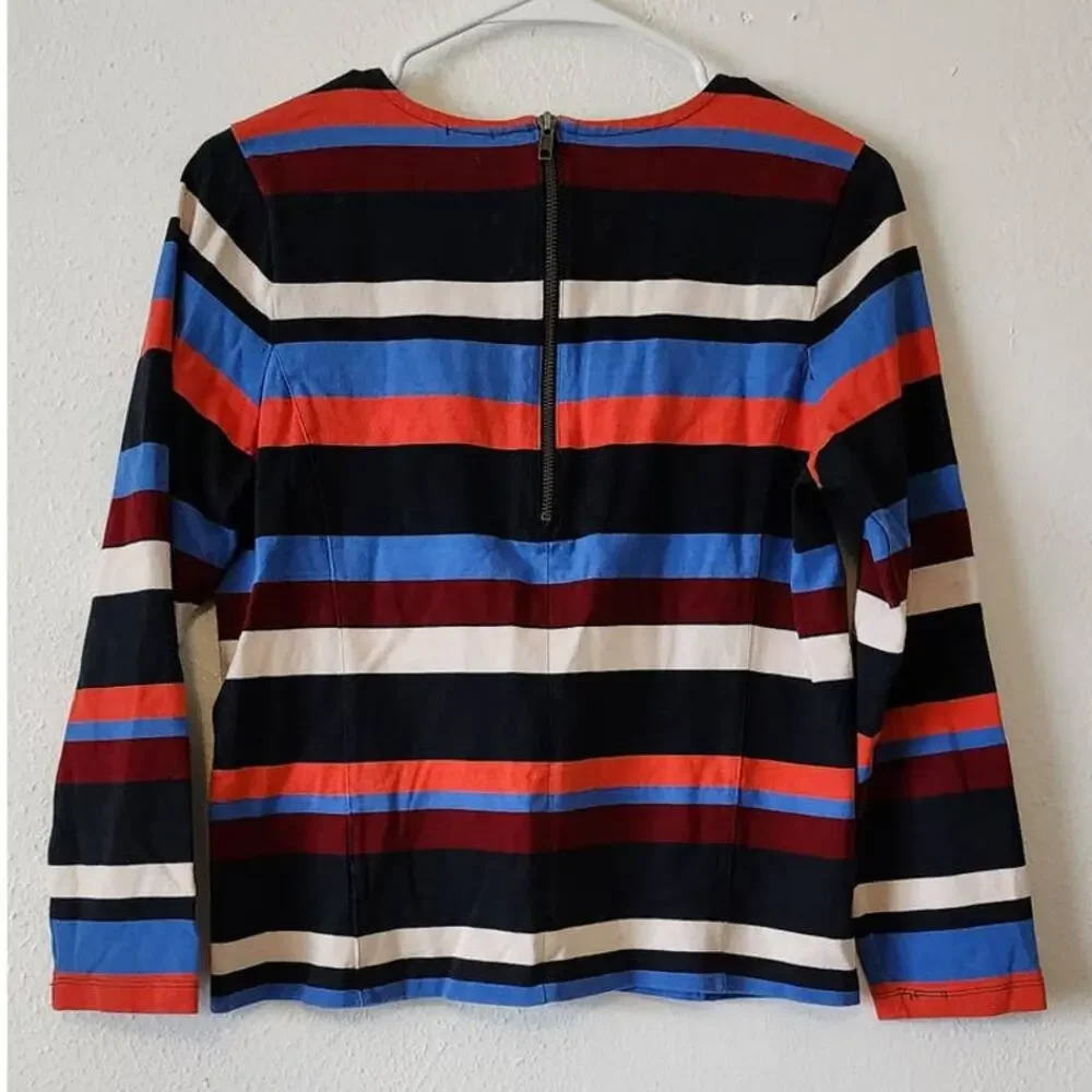 J Crew Colorblock Striped Long Sleeve Top Medium